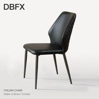 Chaises de salle à manger nordiques minimalistes modernes avec revêtement en cuir et structure en acier inoxydable - Design élégant pour la maison, le bureau et l'ameublement