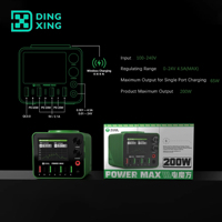 Alimentation électrique numérique réglable 2UUL PC01 200W, AC 110-240V, USB-C QC3.0 PD 5V-20V 10A, chargeur rapide pour téléphones mobiles 1