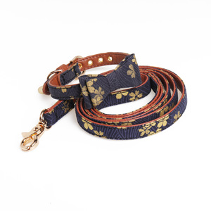 Nuevo Conjunto de <span class=keywords><strong>Collar</strong></span> para Mascotas con Diseño Floral Estilo Japonés, Incluye Pañuelo de Tela con Grabado Dorado y Correa Extensible para Perro - Product Image 6