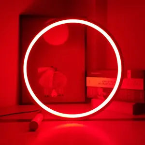 Nodic מעגל אור Usb צבע שינוי שינה בר דקור Led Rgb מינימליסטי שולחן מנורת לילה אור ירח