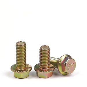 Acero al Carbono GB5787, Zincado Amarillo, Grado 8.8, Cabeza Hexagonal, Brida Plana, Métrica M6-M16 - Product Image 2
