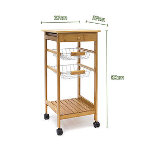 שירות עגלת רולר רב תפקודי המשרתים טרולי מתלה עם מגירת אחסון וסלים לחלל קטן - Product Image 3