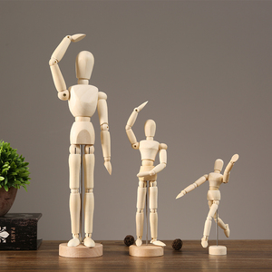 Muñeco de madera articulado, modelo de cuerpo humano para dibujar, decoración de figuras de estilo moderno minimalista - Product Image 1
