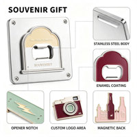 Décapsuleur magnétique en métal OEM, logo personnalisé, en acier inoxydable, souvenir de mariage, cadeau, vente en gros, direct usine