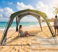 Auvent de camping pliable pour 3 à 6 personnes, abri solaire, pavillon imperméable pour le camping, la randonnée et le trekking