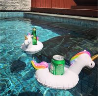 Porte-boissons gonflable licorne en plastique, flotteur pour boissons pour piscine, mariage et fête