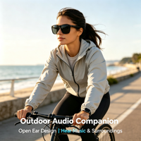 Lunettes Audio Intelligentes à Oreille Ouverte avec Contrôle Tactile, Traduction en Temps Réel, Assistant Vocal IA, Chargement Magnétique et Musique