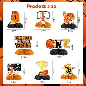 Décorations 1er Anniversaire Thème Basket-ball « <span class=keywords><strong>Rookie</strong></span> of <span class=keywords><strong>the</strong></span> Year » – 8 Pièces, Centre de Table Nid d'Abeille - Product Image 4