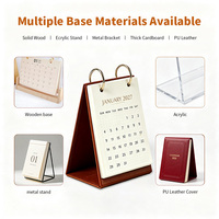 Calendrier de bureau personnalisé avec impression couleur intégrale, reliure spirale, support de table, OEM, calendrier quotidien inspirant à feuillets mobiles, impression couleur intégrale
