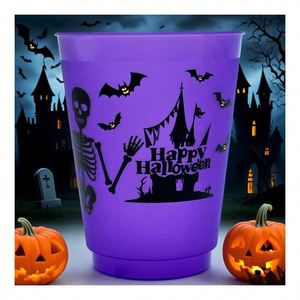 Gobelets en plastique réutilisables pour enfants, pour fêtes d'été, d'hiver, d'automne, célébrations à la maison, Joyeux Halloween - Product Image 1
