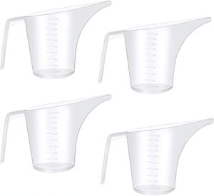 Verre doseur transparent 1L en PP de qualité alimentaire avec long bec verseur pour la pâtisserie, le laboratoire et le versement de pâte à gâteau - Product Image 1
