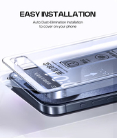 Heybingo Film de protection d'écran en verre trempé haute transparence de 0.33mm pour iPhone 16 15 Pro Max Installation simple téléphone portable
