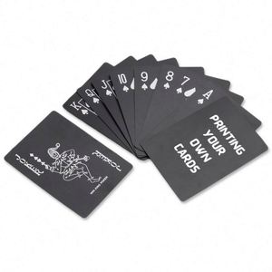 Nuevas cartas de juego personalizadas, lisas, impermeables, negras, duraderas, para póker y juegos de mesa - Product Image 3