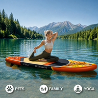 Vente flash : SUP gonflable ultra-large de 11' x 36" avec pompe, planche à pagaie géométrique ambrée super stable, kit complet