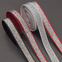 Bande élastique brillante et scintillante de 1 cm pour lingerie, sangle en nylon souple et résistante pour textile de maison, vêtements, sacs, bricolage