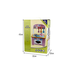 Juego de Juguetes de Cocina de Madera 2 en 1 para Niñas, Color Rosa, con Accesorios de Cocina de Juguete - Product Image 4