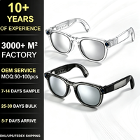 Lunettes de soleil intelligentes sans fil avec caméra intégrée, résistantes à l'eau, support de monture, appels vidéo, conversation multilingue, lunettes connectées.