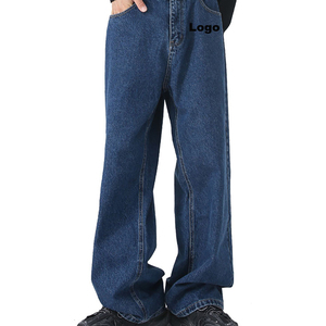 Pantalones Vaqueros Holgados para Hombre Tallas Grandes, 400 GSM, Estilo Urbano, Lavado Vintage, Corte Recto y Ancho - Product Image 1