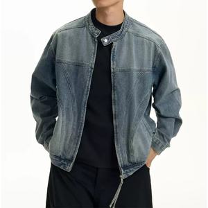 Veste Courte en Jean pour Homme Personnalisée en Gros, Tissu Denim Brut de Haute Qualité, Lavage Vieilli, 100% Coton, Blouson en Jean pour Homme - Product Image 5