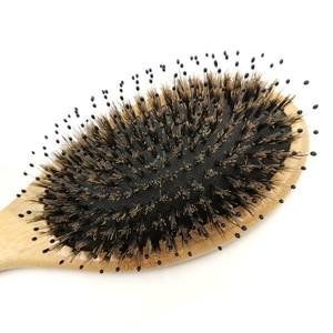 Precio barato bajo Moq cepillo de pelo de madera personalizado peine de <span class=keywords><strong>bambú</strong></span> Natural paleta desenredante cepillo de pelo con cerdas de jabalí - Product Image 5