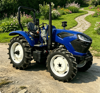 Trattore Agricolo 4x4 da 100 CV con Forte Trazione, Mini Trattore a Ruote Disponibile con Cabina, Caricatore e Kit Retroescavatore