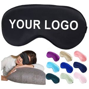 Masque oculaire occultant en soie simulée double face pour la sieste, respirant, avec logo personnalisé, vente en gros - Product Image 1