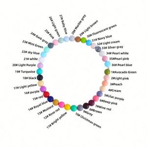12mm Round <b>Silicone</b> PVC Loose <b>Beads</b> Set Mix Colors Spacing Focal <b>Beads</b> for Jewelry Making & DIY Pen Keychain - Product Image 2