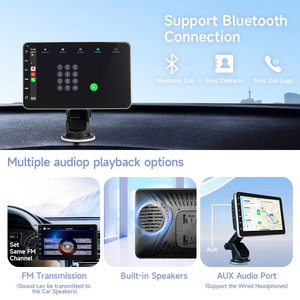 หน้าจอรถยนต์ไร้สายขนาด 7 นิ้ว แบบพกพา รองรับ CarPlay และ Android Auto หน้าจอ IPS แบบแยกส่วน หน้าจอสัมผัส ใช้ได้กับรถยนต์ทั่วไป - Product Image 4