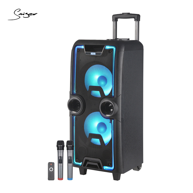 Speaker Portable  with Light Drawbar Party Plastic Box Speakers Portable Dj Wired Cheap Price Rechargeable Big Sound