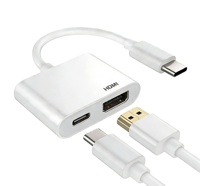 USB-C-auf-USB-C-Adapter (4K 30Hz) mit USB 3.0, vergoldet, PVC-Ummantelung für Bürocomputer-Setups und Geschäftsbedarf