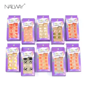 High Quality Pretty Wholesale Custom Packaging ABS Short Stick On Fake Nails Square Press On Nails