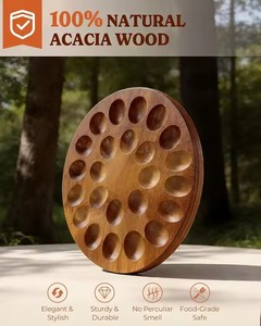 Boîtes à œufs avec couvercle pour fête (24 emplacements), cadeaux de Pâques, <span class=keywords><strong>plateau</strong></span> à œufs farcis en bois d'acacia portable avec couvercle - Product Image 3