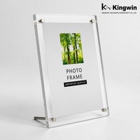 Cadre photo magnétique double face en plastique acrylique transparent, étanche, personnalisé, 4x6, 5x7, 6x9, 2x6, design flottant, vente en gros, approvisionnement en vrac