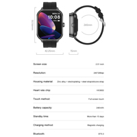 2-in-1 Smartwatch mit Kabellosen Ohrhörern TWS 2,01 Zoll Bildschirm Herzfrequenz-Blutdruckmesser BT-Musik Wasserdicht Sport-Fitness