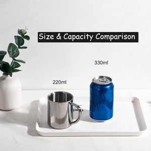 Tazas de Acero Inoxidable con Aislamiento al Vacío para Niños, Taza de Café de Doble Pared, Apta para Lavavajillas, 7.5oz/220ml, Taza de Café para Camping - Product Image 2