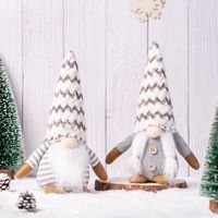 Nouvelle peluche tricotée sans visage Rudolph ornement décorations de Noël avec figurine de vieil homme de la forêt