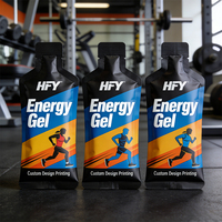 Emballage de gel énergétique pour boissons de nutrition sportive, imprimé sur mesure, biodégradable, étiquette privée, sachet de gel énergétique