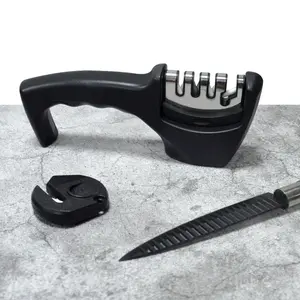 Afilador de Cuchillos de Cocina 4 en 1 de 3 Etapas <span class=keywords><strong>con</strong></span> Guante Negro Anticorte y Pulidor, Ayuda a Reparar y Restaurar Cuchillas - Product Image 4