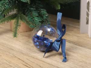 Elegante Bola <span class=keywords><strong>de</strong></span> <span class=keywords><strong>Navidad</strong></span> <span class=keywords><strong>de</strong></span> 8 cm, <span class=keywords><strong>Esfera</strong></span> Transparente <span class=keywords><strong>con</strong></span> Decoración <span class=keywords><strong>de</strong></span> Lentejuelas Multicolores y Polvo <span class=keywords><strong>de</strong></span> <span class=keywords><strong>Nieve</strong></span> - Product Image 1