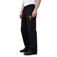 Pantalon de survêtement droit pour homme, taille à cordon, décontracté, streetwear d'hiver, en molleton de coton, personnalisable avec logo, pour hommes et femmes