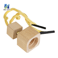 Diffuseur de voiture suspendu sur mesure 10 ml avec bouchon en bois, couvercle à vis en bois de hêtre naturel de qualité supérieure avec cordon tressé durable pour flacons de parfum