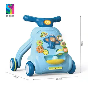 Sy toys, novo, multifuncional, música e carrinho leve, anti-rolôver, com tanque de água crescente, velocidade ajustável, caminhador do bebê