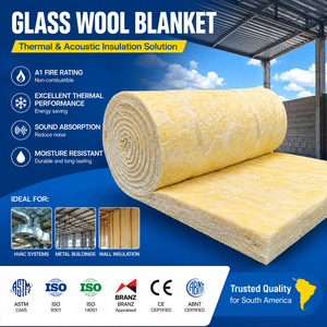 <span class=keywords><strong>Laine</strong></span> <span class=keywords><strong>de</strong></span> <span class=keywords><strong>verre</strong></span> insonorisante et thermique ASTM C665 non corrosive R122 50 mm, <span class=keywords><strong>rouleau</strong></span> <span class=keywords><strong>de</strong></span> <span class=keywords><strong>laine</strong></span> <span class=keywords><strong>de</strong></span> <span class=keywords><strong>verre</strong></span> pour bâtiments métalliques en Amérique du Sud - Product Image 1