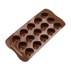 15 그리드 초콜릿 하트 모양의 금형 아이스 큐브 퐁당 만들기 금형 용기 홈 베이킹 베이커리 도구