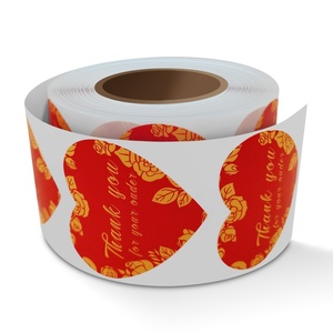 Pegatinas de Agradecimiento Personalizadas Rojas para Etiquetas de Regalo - Product Image 3