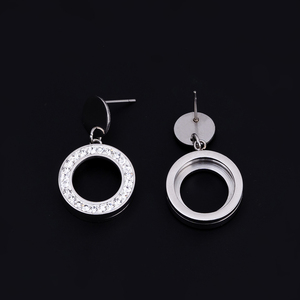 Pendientes Colgantes de Acero Inoxidable para Mujer con Cristales CZ Brillantes, Accesorios de Joyería de Moda con Exhibición de Imagen, Regalo de Joyería - Product Image 6