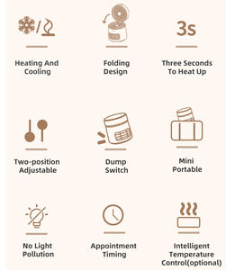 พัดลมตั้งโต๊ะแบบพกพาขนาดเล็ก600W 800W สำหรับฤดูหนาวปรับพื้นที่ได้พัดลมอัตโนมัติอเนกประสงค์ขนาดกะทัดรัดสำหรับฤดูหนาว - Product Image 3