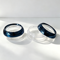 Pots cosmétiques vides Spot 50g, corps de pot transparent avec couvercle à vis électroplaqué bleu foncé, pots de rangement pour safran