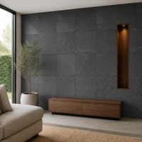 Panneau en pierre artificielle côtelée 1200x600x25mm, revêtement en pierre artificielle PU pour murs décoratifs