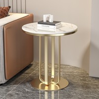 Table basse de salon moderne en métal avec plateau en marbre, meuble de rangement de luxe, assemblage facile, mobilier de maison